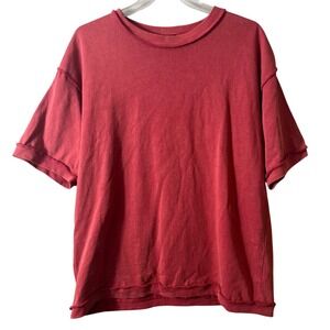 Ditch LA Heavy Blank Tee Cherry Medium Streetwear Gorpcore Grunge Skater Red M